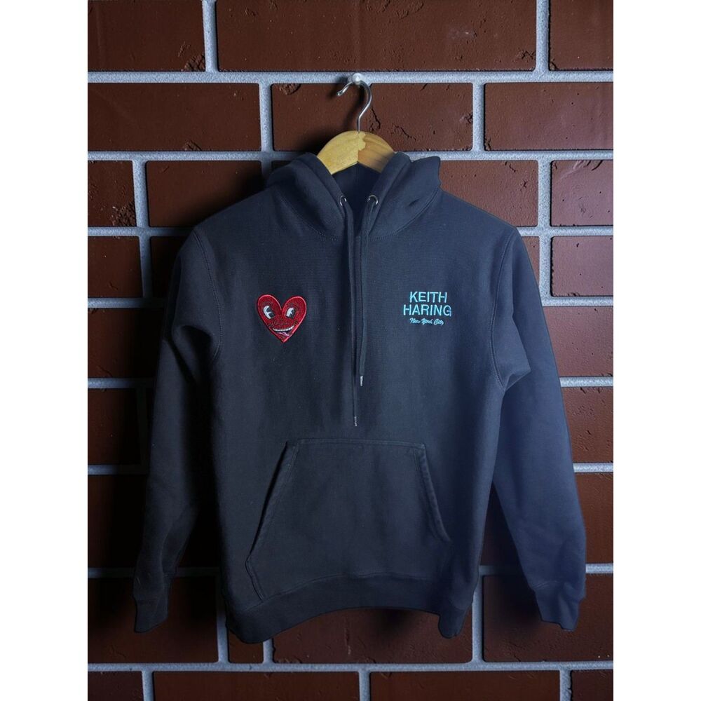 Keith Haring x Shii Palace Hoodie Mens Small Black NYC Graphic Art Sweatshirt